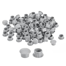 100Set 10mm 3/8" Dia Plastic Screw Hole Plugs Cover for Furniture Light Grey