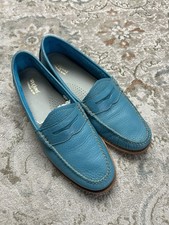 G.H. Bass  Co Weejuns Penny Loafers Women  s 9 Blue Leather Soles EXCELLENT
