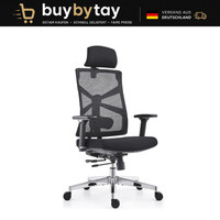 BüRostuhl Ergonomisch Schwarz Mit Adaptiver RüCkenlehne 4D Armlehnen