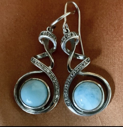 Marahlago Larimar Sterling Dante Earrings
