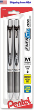 EnerGel RTX Retractable Gel Pen, 0.7mm Medium Line, Black Ink, 2-Pack BL77BP2A