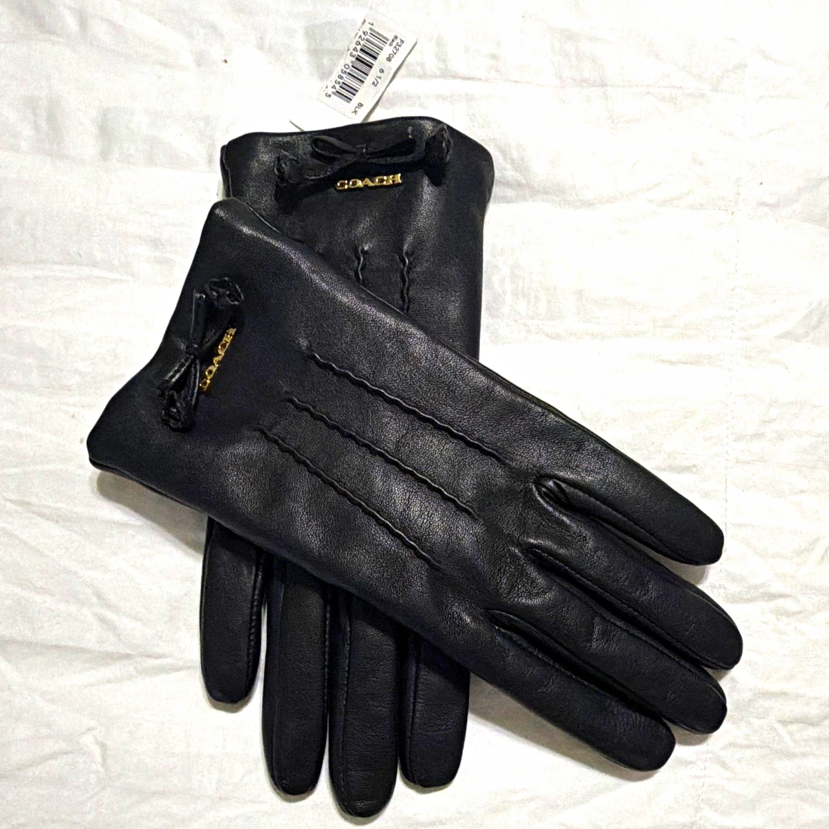 Coach Leather Black Gloves & Mittens for Women for sale | eBay