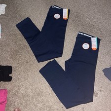 2 Pairs Wonder Nation Girls Blue Cotton Ankle Leggings LG 10-12 Plus Tagless