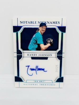 RANDY JOHNSON 2023 National Treasures Notable Nicknames  THE BIG UNIT  Auto /25