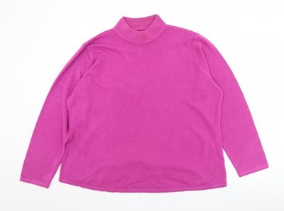 Getragener lila Damenpullover mit Stehkragen Acryl Größe XL