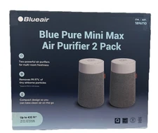 Blueair Blue Pure Mini Max Air Purifier Set 2 Pack Table Top Whisper Quiet OB