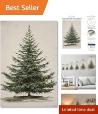 Rustic Farmhouse Christmas Tree Poster - 8x12 Inch Unframed Wall Decor