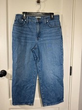 Madewell The Perfect Vintage Wide-Leg Crop, Medium Wash, Size 31P