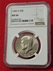 1980-D   Kennedy Half Dollar. NGC MS 66                                #MF-T1683