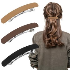 Women's Flat Hair Barrettes - 3Pcs Matte French Clips for Thin Fine or Short