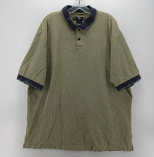 VINTAGE Nike Golf Polo Shirt Men XXL Yellow Performance Dri-Fit Striped Y2K