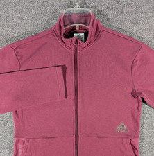 Adidas Womens Long Sleeve Mock Neck Full-Zip Maroon Track Jacket Size Small