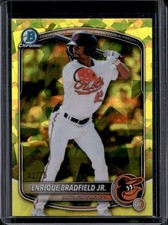 2025 Bowman Draft Sapphire Enrique Bradfield Jr. Chrome Yellow Refractor #/75