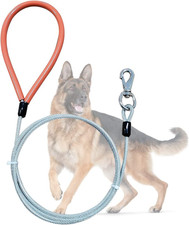 Heavy Duty Dog Leash, Chew Proof Metal Leash for Large Dogs Up to 250Lbs , 5Ft