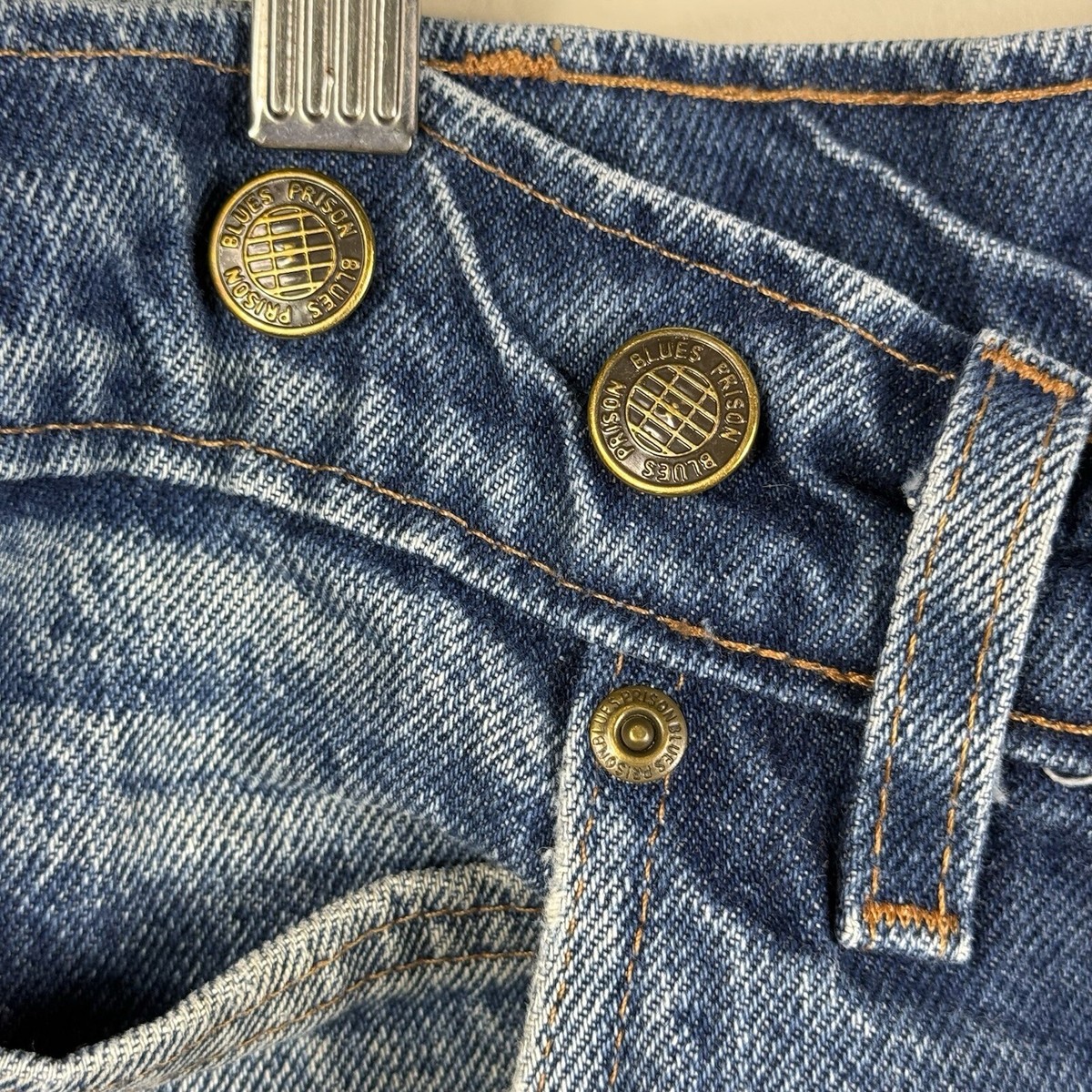 Prison Blues PRSN BLU USA Blue Heavy Denim Double Knee Work Prison Blues PRSN BLU USA Blue Heavy Denim Double Knee Work