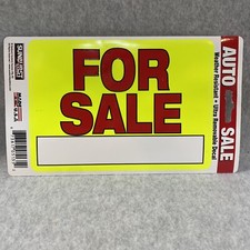 Weather Resistant For Sale Decal Sign Ultra Removable, 4.5" x 6.25", Neon Yellow