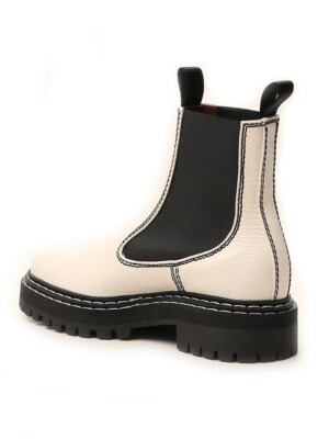 proenza schouler ホワイトレザー ショートブーツ サイズ37 Proenza Schouler Chelsea Lug Sole Combat Boot White Calf Leather