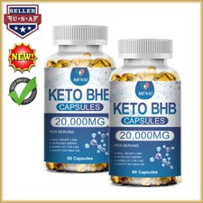 2 X KETO BHB 20000mg Diet Pills Ketone FAT BURNER Weight Loss Diet Pills Ketosis