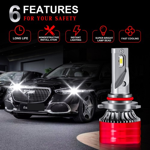 2x HB3/9005 Luces Fuertes Para Auto Coche Luz Carro Bombillas LED SUPER Blanco 6000k - Imagen 6 de 8