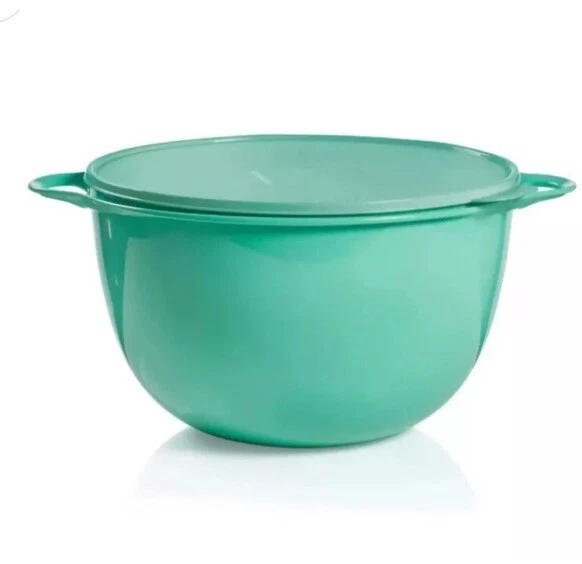 Tupperware Jumbo Mixing Bowls With Lids 59 cups/ 14L Handles Mint-2