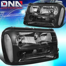 FOR 2002-2009 CHEVY TRAILBLAZER SUV BLACK CLEAR HEADLIGHTS HEAD LIGHT LAMP