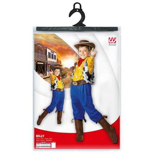 COSTUME VESTITO ABITO TRAVESTIMENTO CARNEVALE COSPLAY BAMBINO BILLY COWBOY -3833 - Foto 2 di 2
