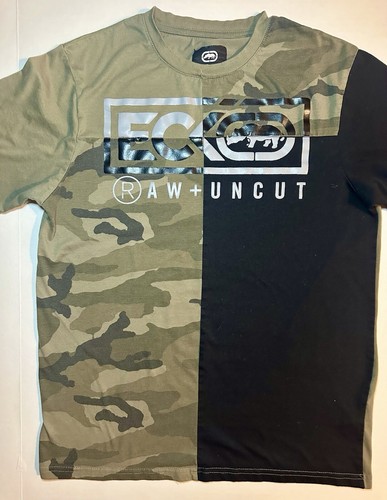 Ecko Unltd grün Tarnmuster roh & ungeschnitten T-Shirt Herren Größe Small "  - Bild 2 von 3