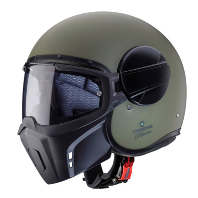 Casco jet modulare integrale Caberg verde militare opaco