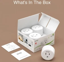 (4pc Pack) WiFi Smart Plug Socket Outlet APP Control Works with Alexa & Google