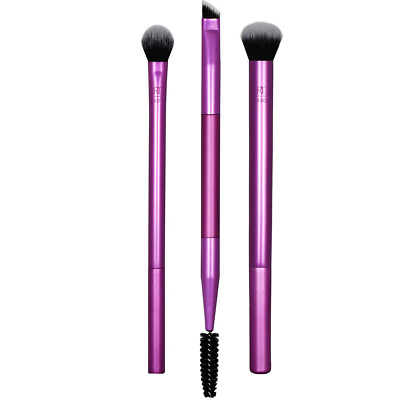 Real Techniques Lidschatten- und Make-upmischung langanhaltender Pinsel Trio vegan *NEU*