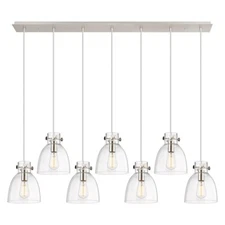 Innovations Newton Bell 7Lt 8" CL Pendant, PN/CL - 127-410-1PS-PN-G412-8CL