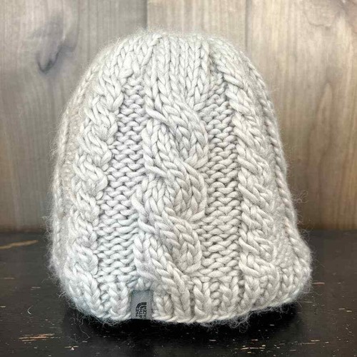 light grey north face beanie