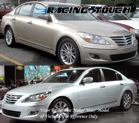 For Hyundai Genesis 09-14 Ash Grey Out-Channel Window Visor Sun Guard 4pcs - Picture 7 of 7