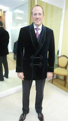 Herren Schwarz Rauchen Jacke Blazer Luxus Bräutigam Hochzeit Designer Party Wear