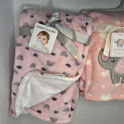 2 New Plush Baby Blankets