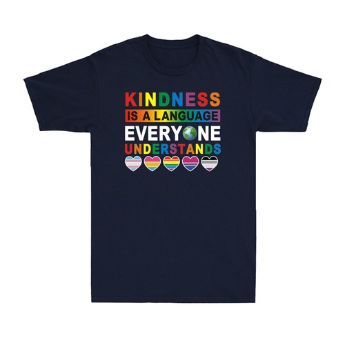 Kindness Is A Language Everyone Understands LGBT Gay Pride Gift Men's T-Shirt - Picture 5 of 5