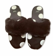 VICTORIA SECRET Polka Dot Slip-on Flat Plush Slippers Size S