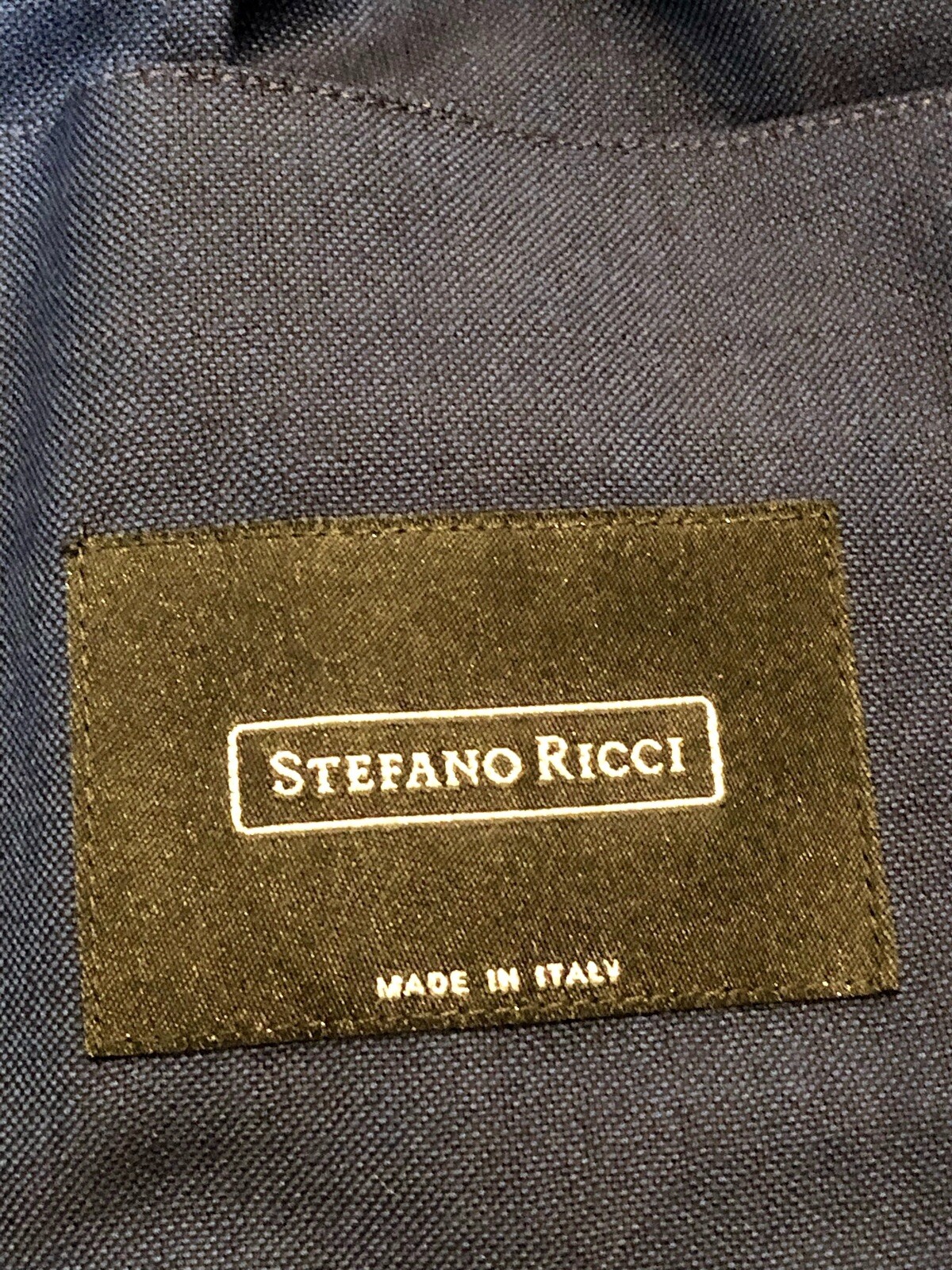 Stefano Ricci Knit Two-button Blue Sport Jacket Leather Trim Logo Size L image 8