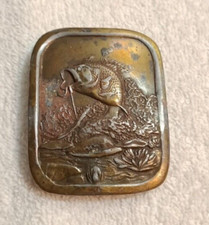 Vintage 1976 INDIANA METAL CRAFT Belt Buckle Largemouth Bass
