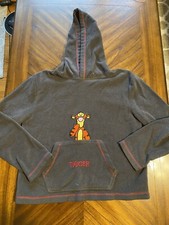 Vintage Disney Store Tigger Winnie The Pooh Fleece Pullover L Hoodie 100 Acre Co