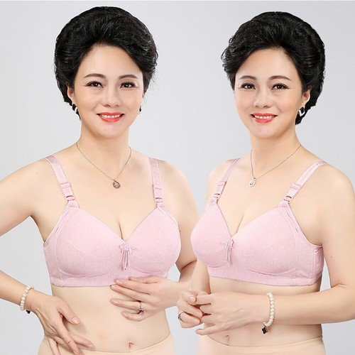 Mature Womens Bras Wireless Cotton Thin Padded Sexy Lingerie Underwear AA A B C - Picture 3 of 15