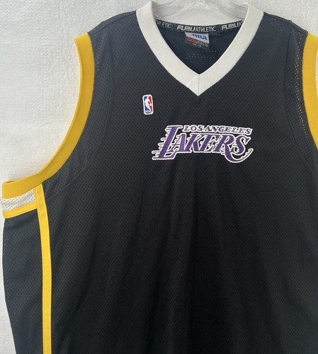 LOS ANGELES LAKERS Basketball FUBU Vintage Jersey Top 3XL Sewn Jersey NBA Black - Picture 5 of 16
