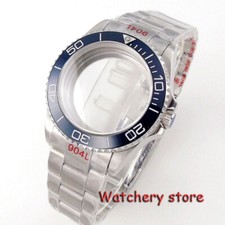 40mm 20ATM Blue Bezel 120 Clicks Mens Watch Steel Case Fit NH35 NH36 2824 PT500