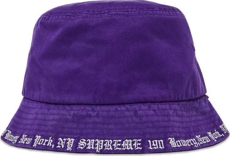 Supreme Bucket Hat Brim Text Crusher SS23 PURPLE/WHITE Size