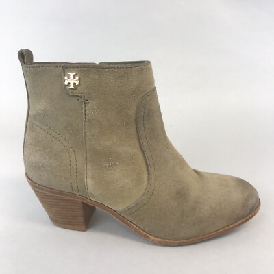 Tory Burch Wildleder Leder Knöchel Reißverschluss Cowboy Western Booties Stiefel US6,5 M UK4