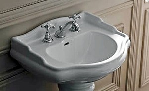 Waschbecken Retro 69 cm Waschtisch Nostalgie Keramik Antik Vintage