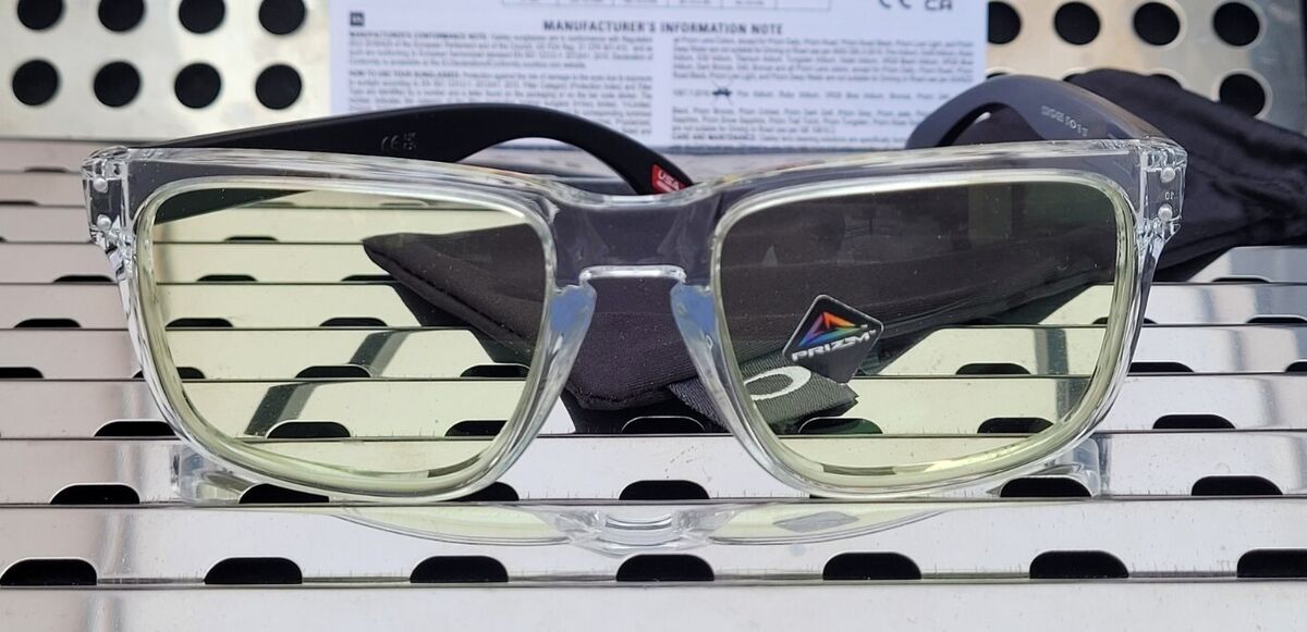 New Oakley HOLBROOK 9102-X255 Sunglasses Clear+Black w New Oakley HOLBROOK 9102-X255 Sunglasses Clear+Black w