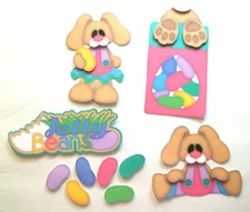 3D UPick Easter Bunny Boy Girl Eggs Beans  Scrapbook Card Making Embellishment