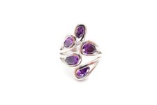 Sterling Silver 925 Purple Cubic Zirconia Ring Size 8
