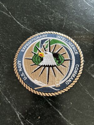 NEIC USN US NAVY EXPEDITIONARY INTELLIGENCE COMMAND PATCH VTG 4'' IRON ON RARE